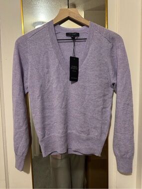 Ann Taylor Lavender Cashmere V-Neck Sweater
